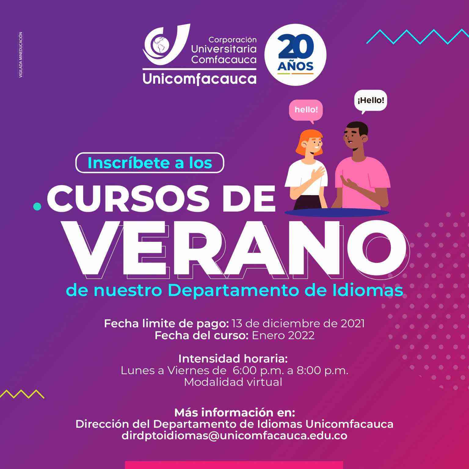 Cursos De Verano • Unicomfacauca