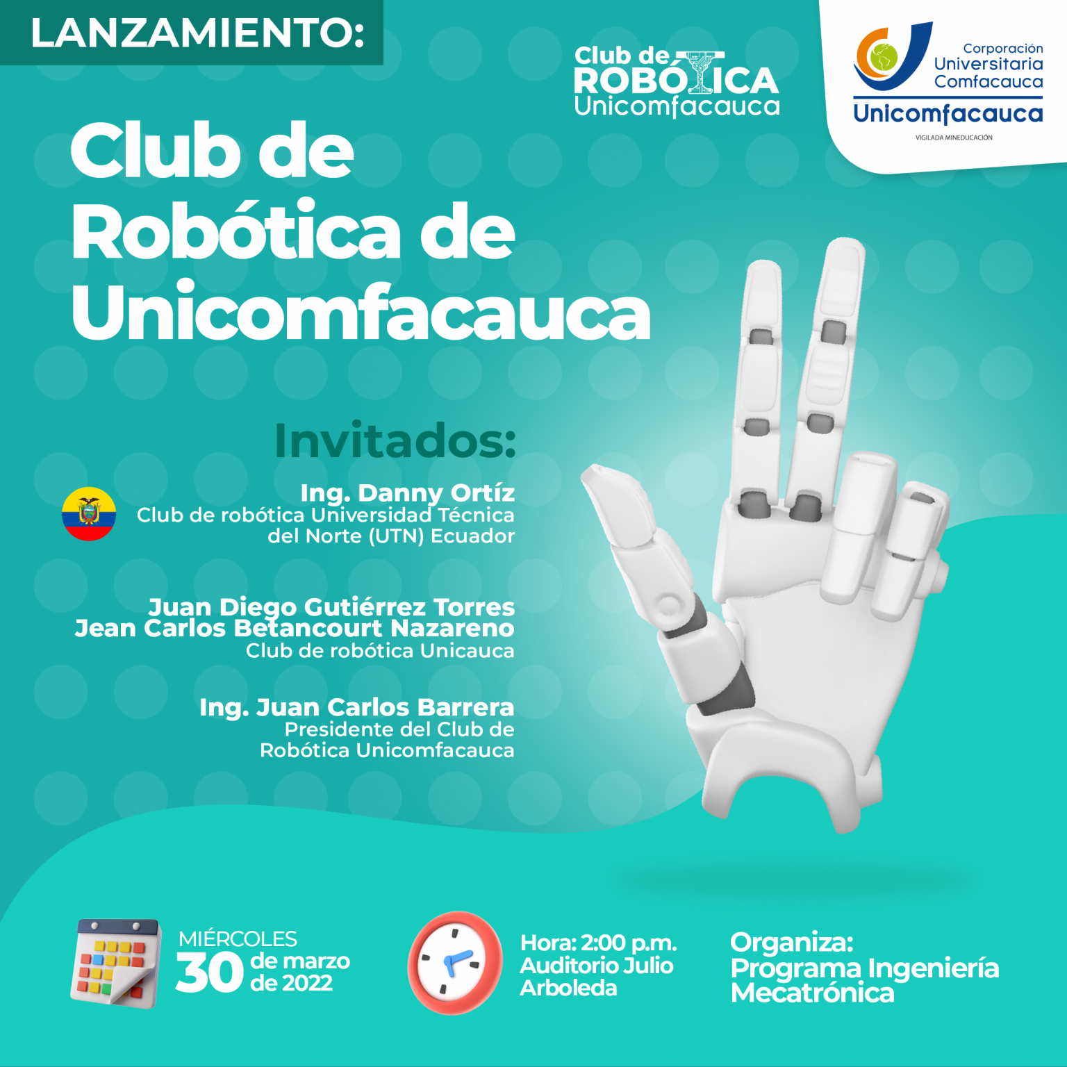Lanzamiento Club De Robótica De Unicomfacauca Unicomfacauca